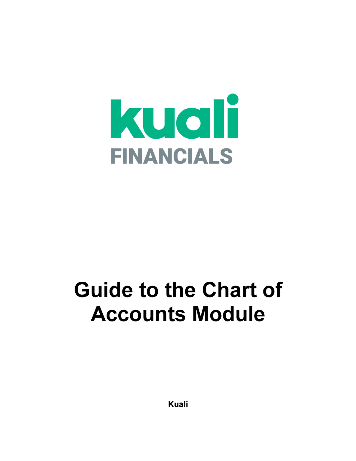 Guide to the Chart of Accounts Module Guide to the Chart of Accounts