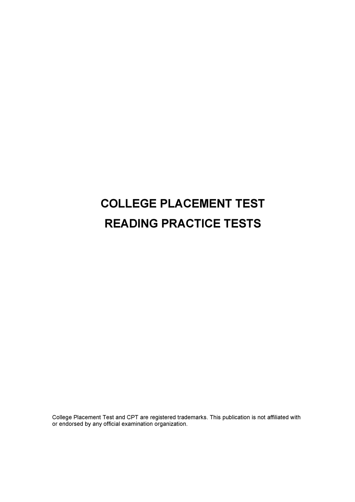 CPT Reading Test Download - - Studocu