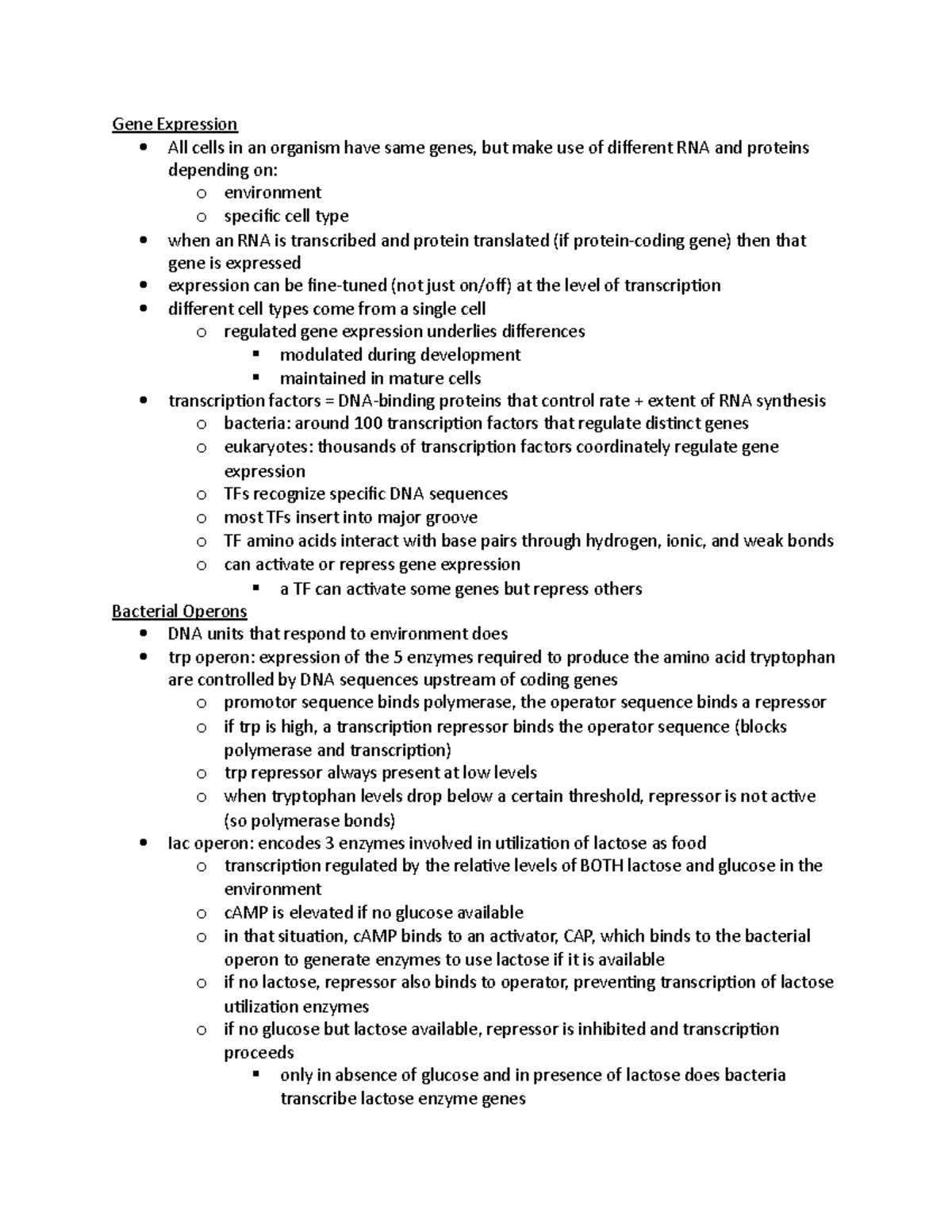 Gene Expression bio 302 - Gene Expression All cells in an organism have ...