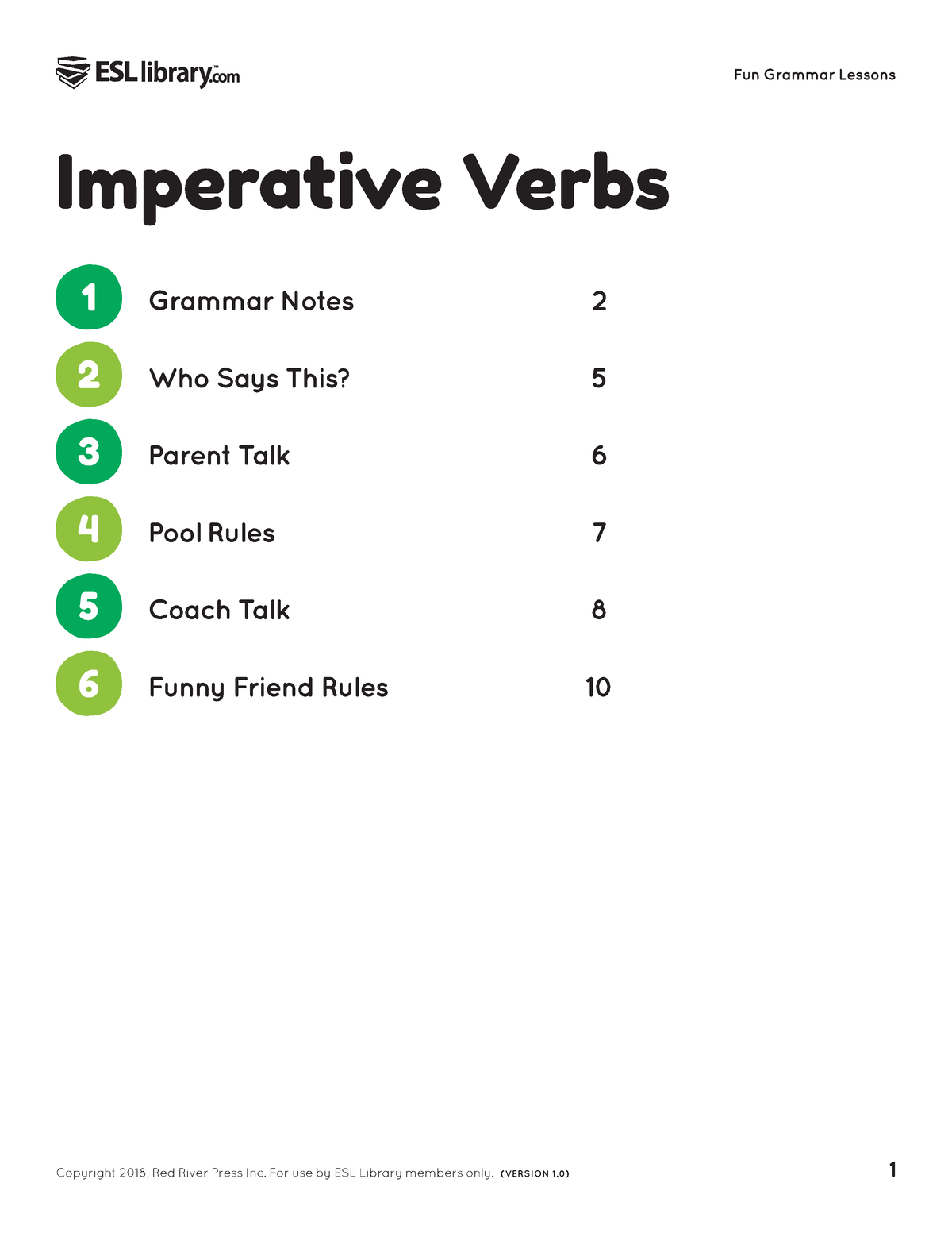 116 Imperative-Verbs US Student - Fun Grammar Lessons Imperative Verbs ...