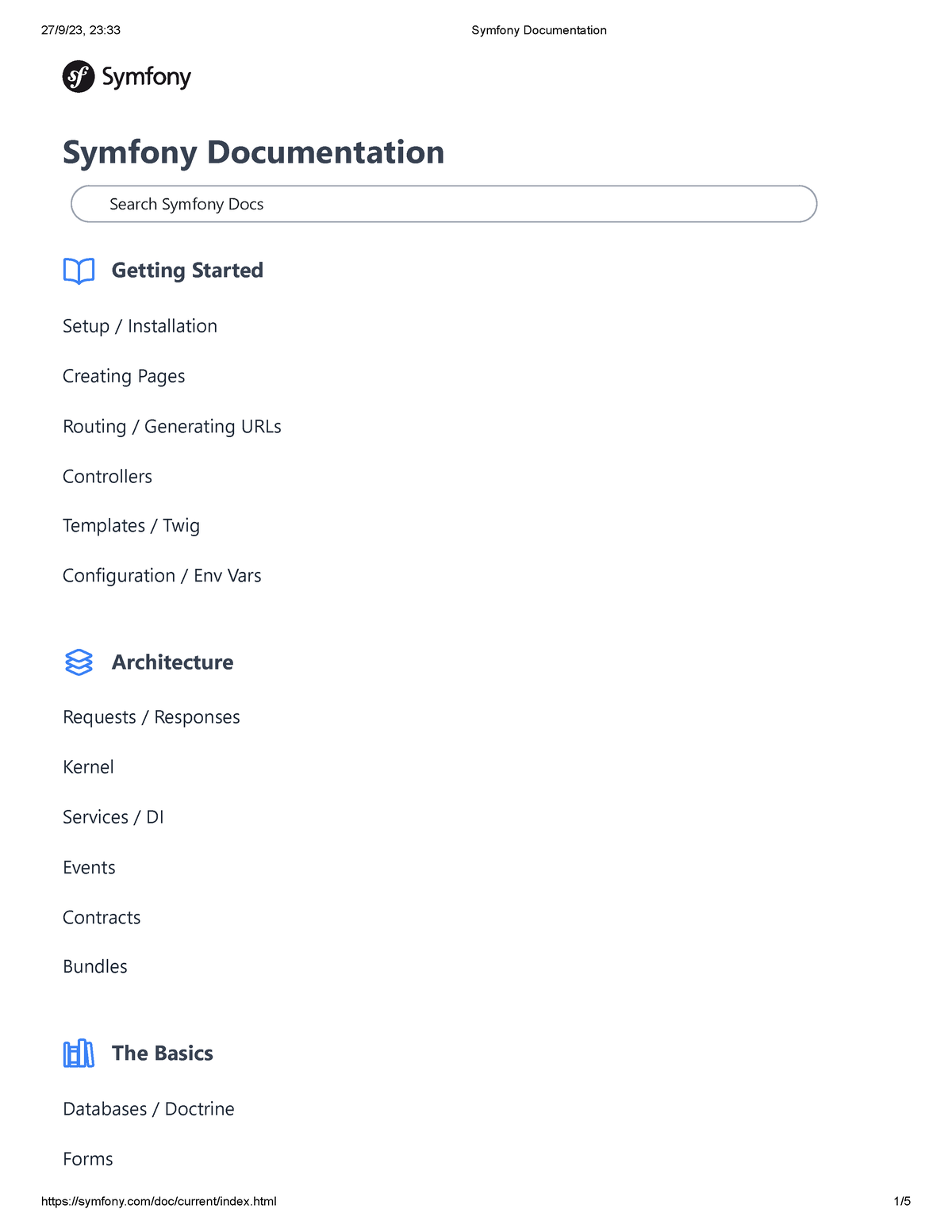 Symfony Documentation - Symfony Documentation Getting Started ...