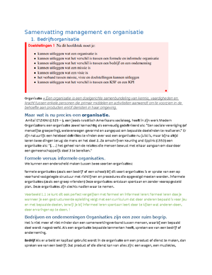 Bedrijfsorganisatie En Management - Bedrijfsorganisatie En Management ...