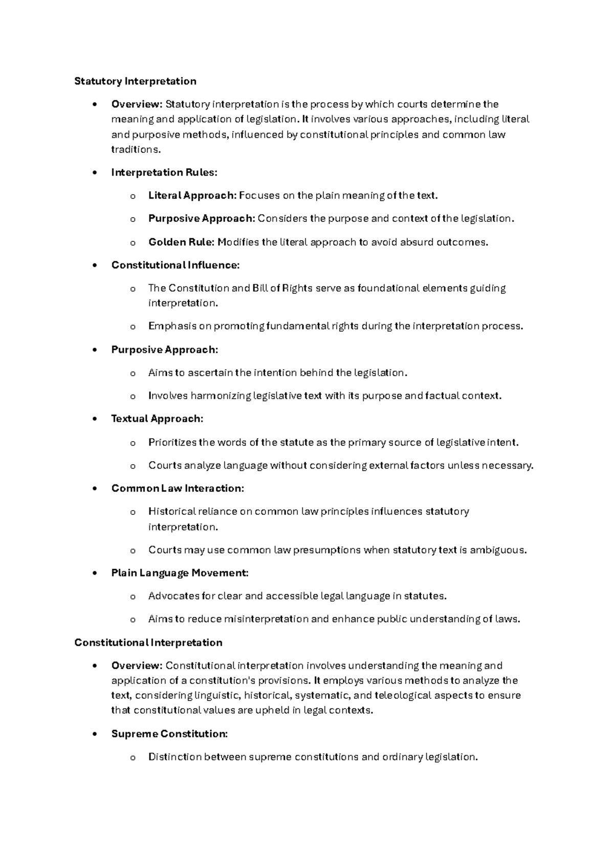 Studocu upload 1 - Summary Legal Interpretation - Statutory ...