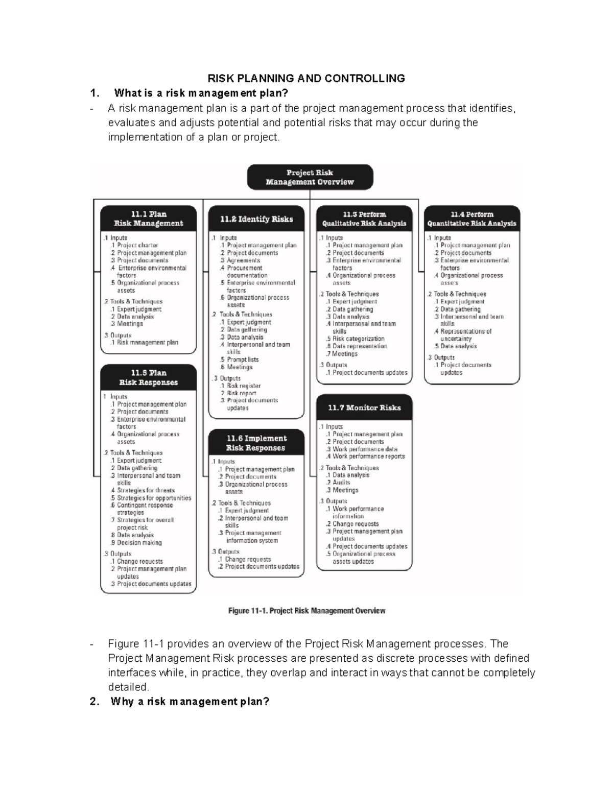 RISK Planning AND Controlling - RISK PLANNING AND CONTROLLING What is a ...