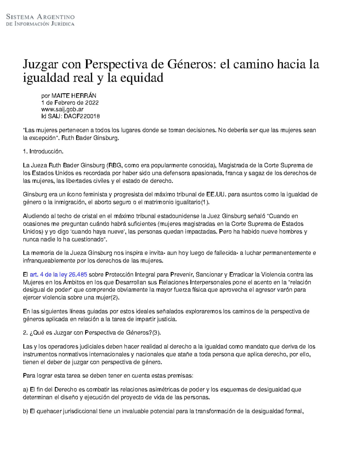 Juzgar con Perspectiva de Géneros el camino hacia la igualdad real y la ...