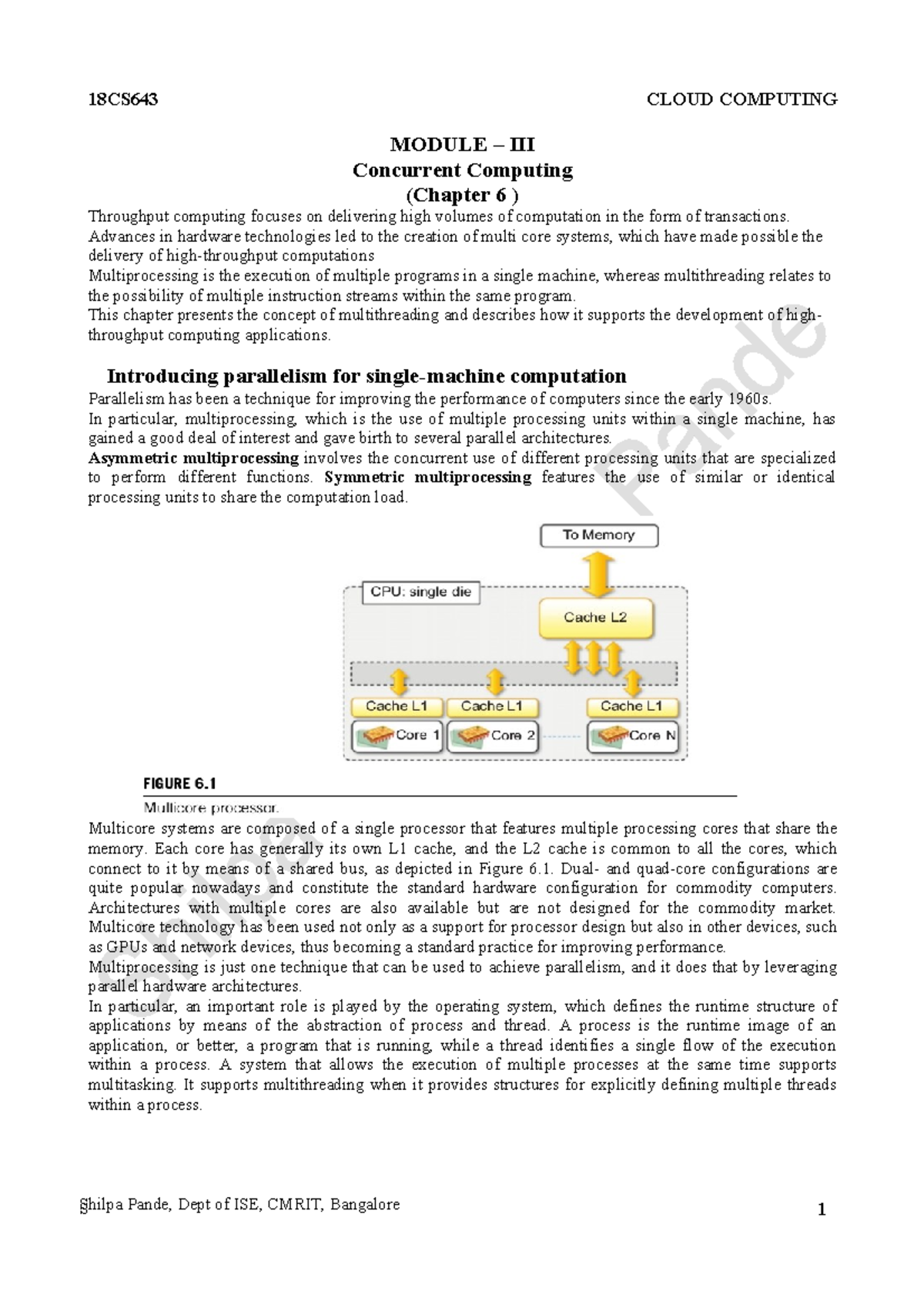 Module 3 CC 18CS643 - Good Notes - MODULE – III Concurrent Computing ...