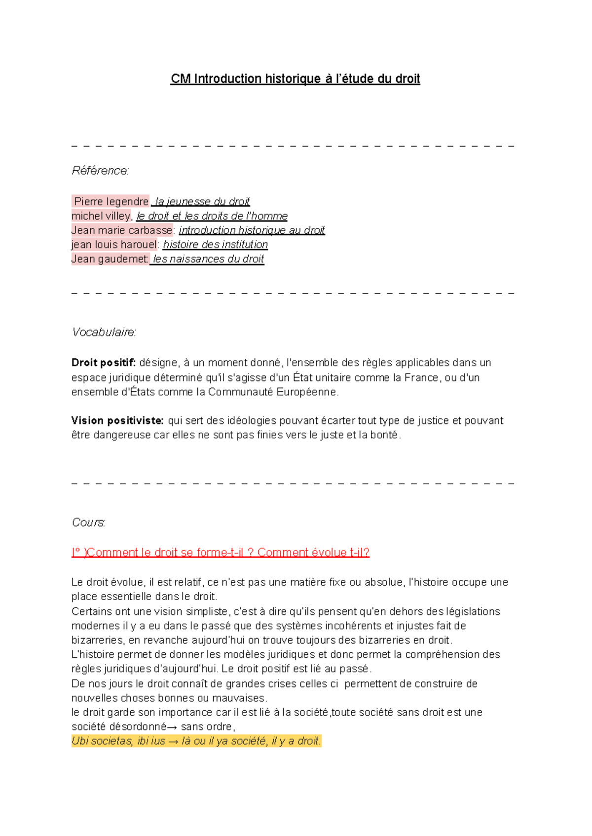 Introduction de l'Introduction historique à l’étude du droit - CM ...