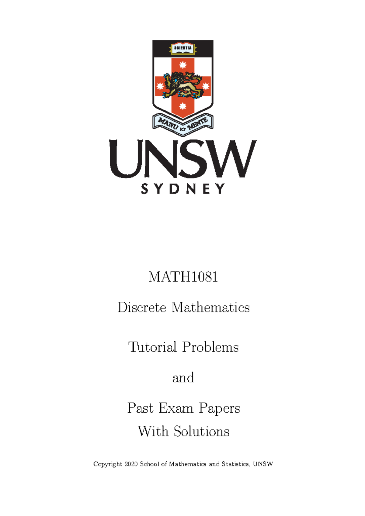 Math1081 problems 2020t1 math discrete mathematics tutorial problems