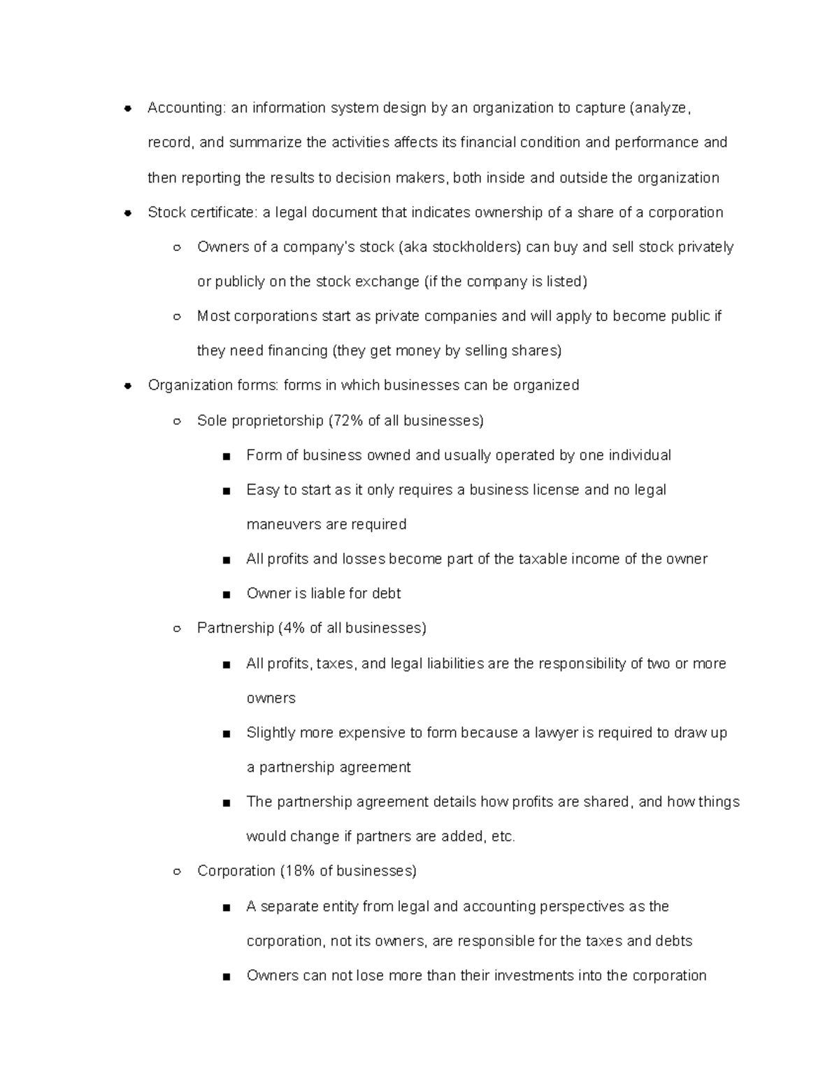 Chapter 1 notes - Leanne Adams - Accounting: an information system ...