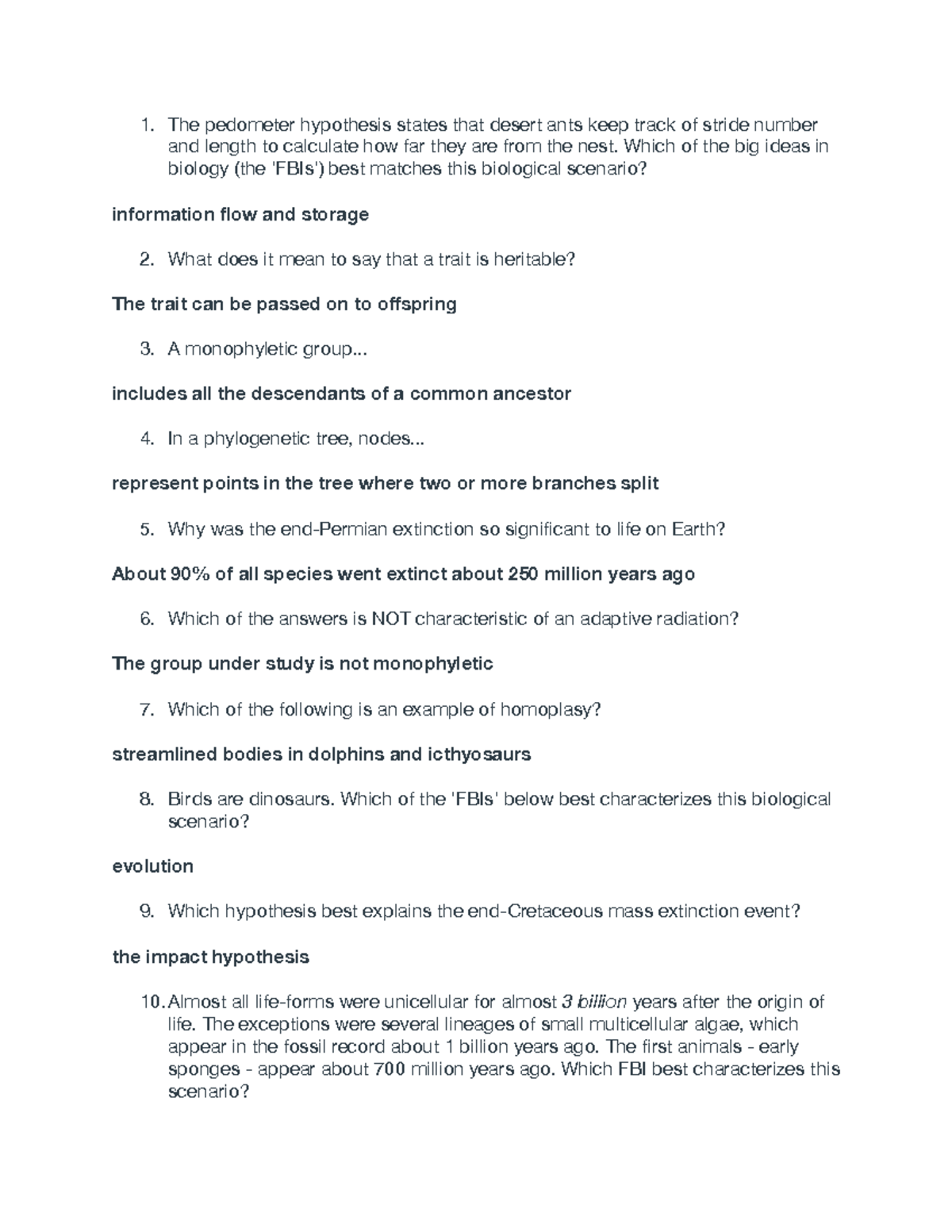 06 QUIZ 1 KEY na na The pedometer hypothesis states that desert