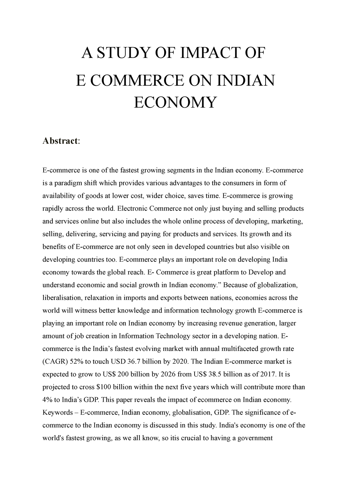 case study on e commerce in india