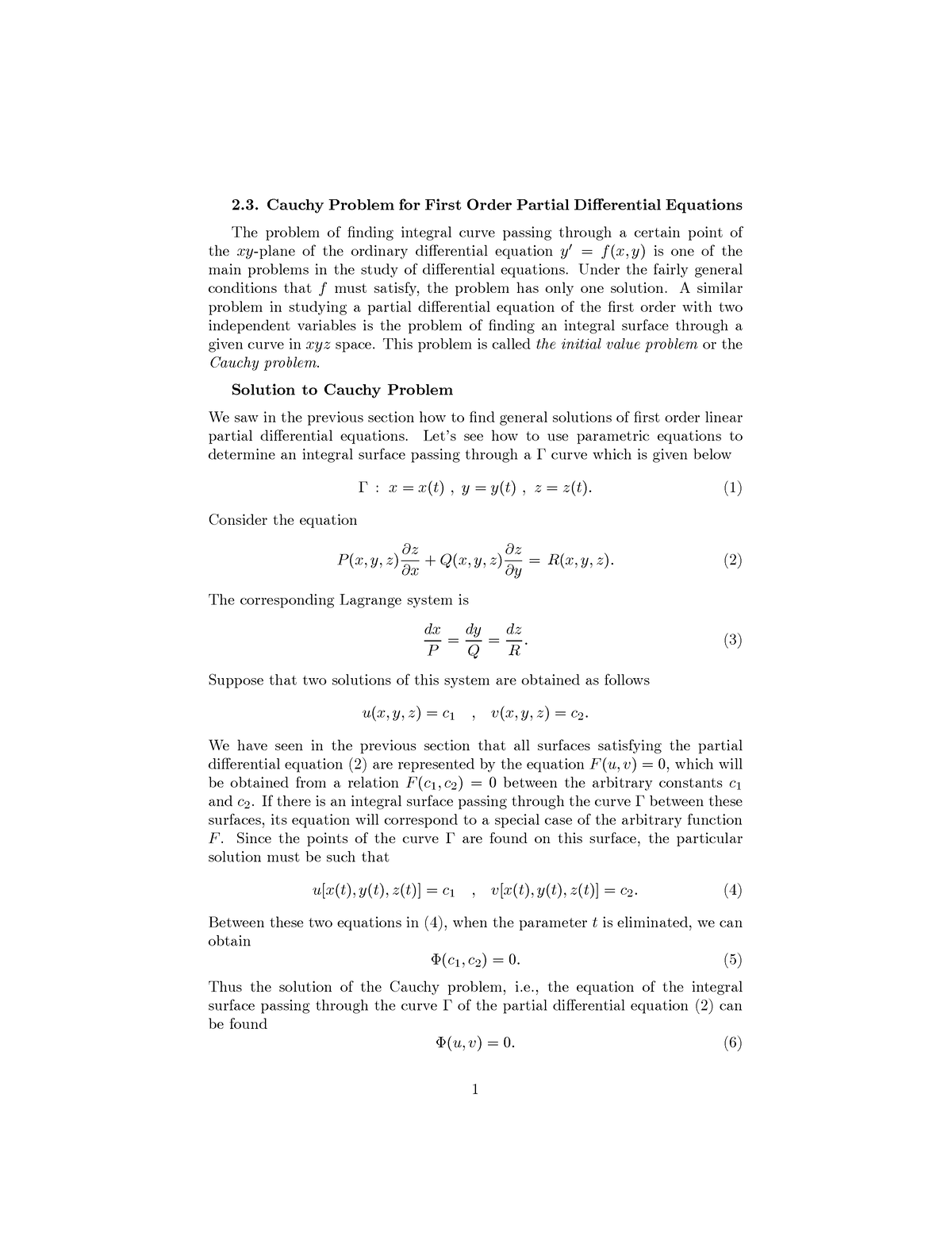 Cauchy Problem For First-order Partial Differential Equations - Cauchy ...