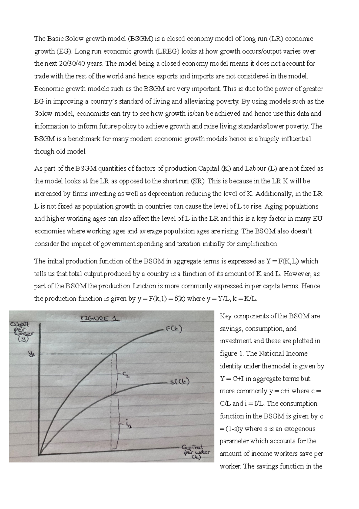 Discuss the Basic Solow Growth model - The Basic Solow growth model ...