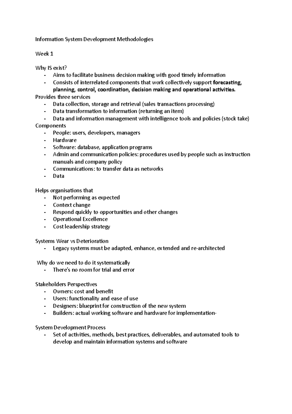 Info System Development Notes - Information System Development ...