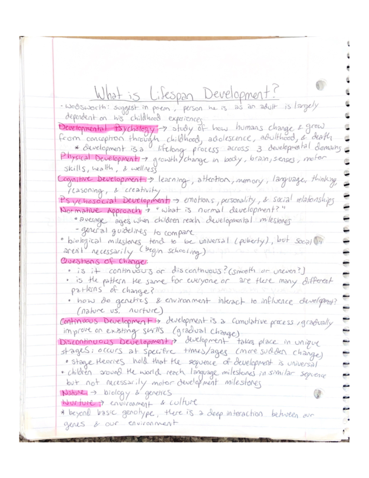 Notes On Lifespan Development - PSYC 10300 - Studocu