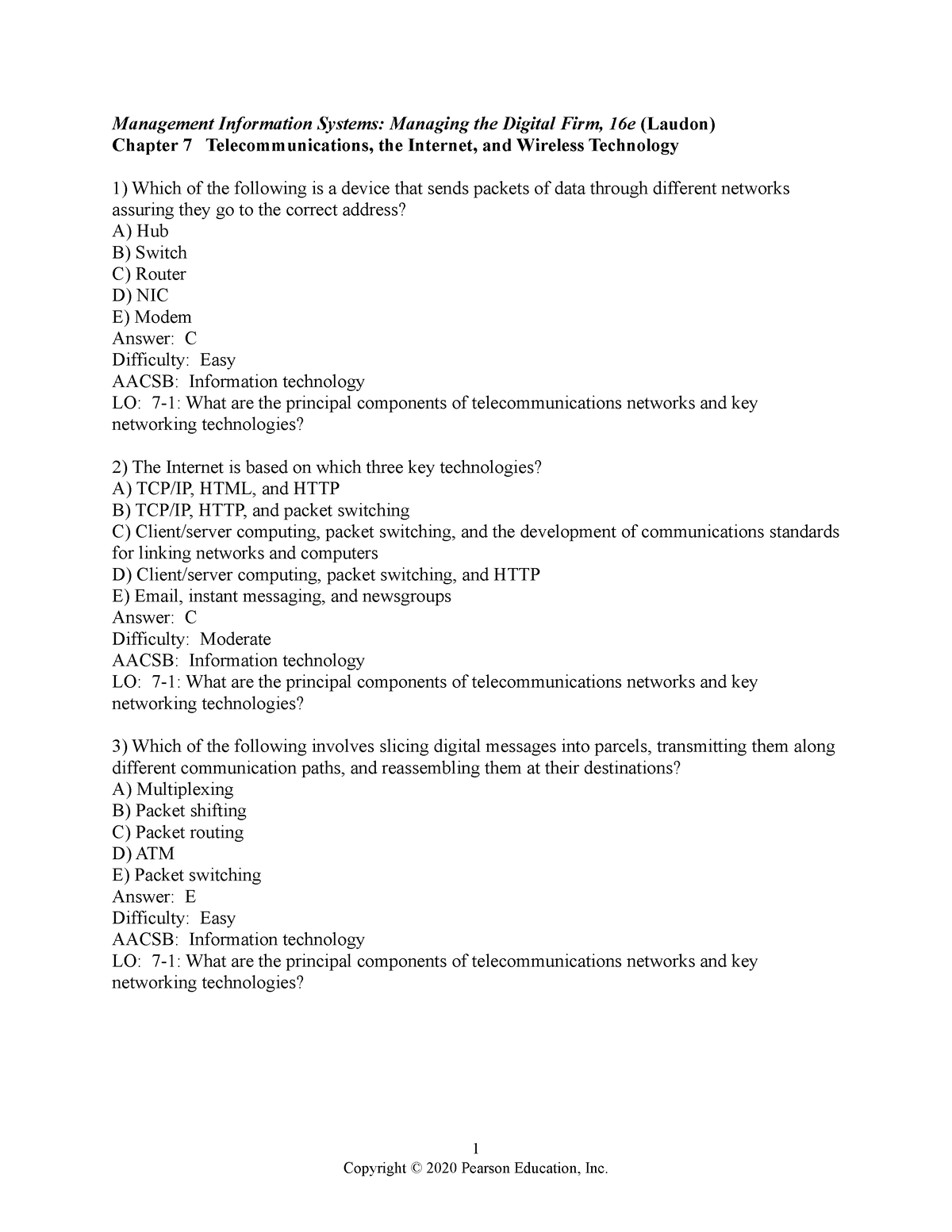 Chapter 07 Management Information Systems Managing The Digital Firm 16e Laudon Chapter 7