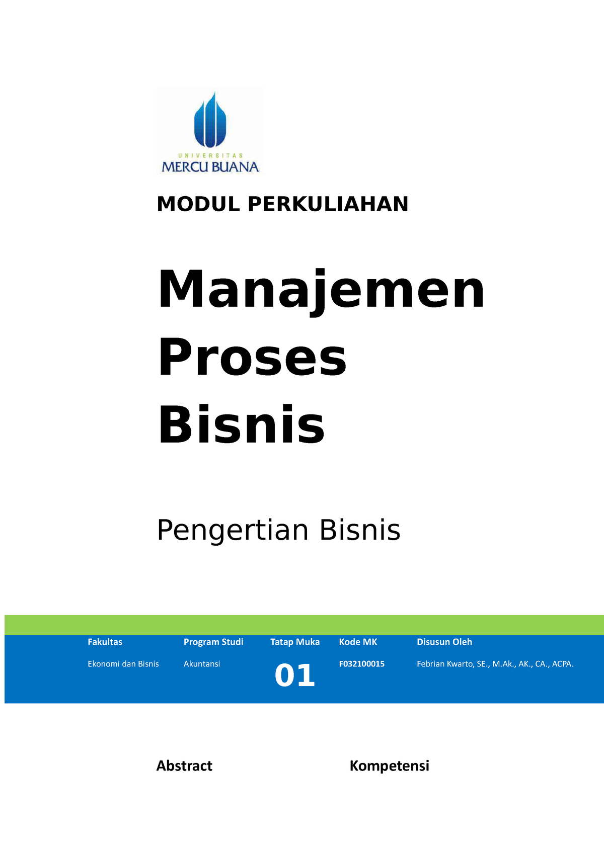 01-Modul 1 Pengertian BPM Final - MODUL PERKULIAHAN Manajemen Proses ...