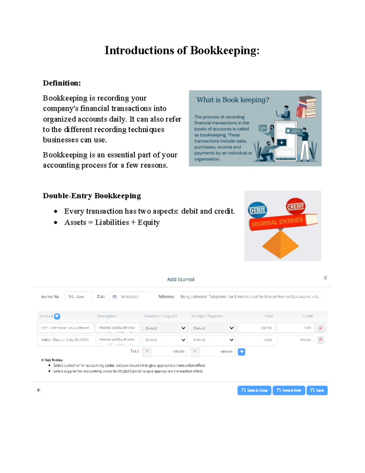 introduction of bookkeeping intro of bookkeeping and bank reconciles ...