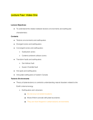Lecture #2 - notes - Lecture 2 Introduction to Disaster and Emergency ...