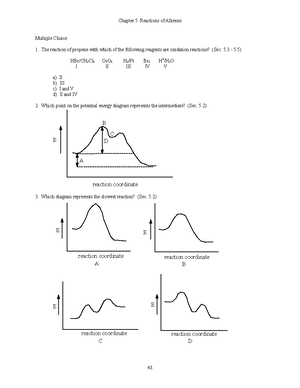 Organic Chemistry Chapter 7 - Multiple Choice Which Of The Following ...