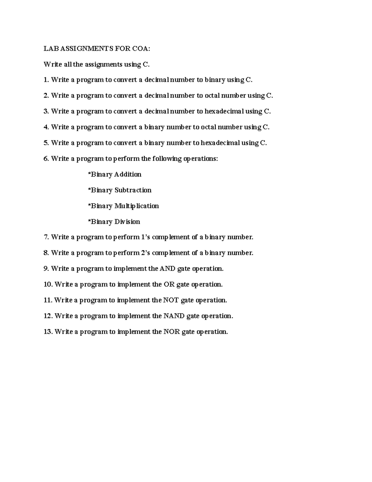 coa-lab-lab-assignments-for-coa-write-all-the-assignments-using-c
