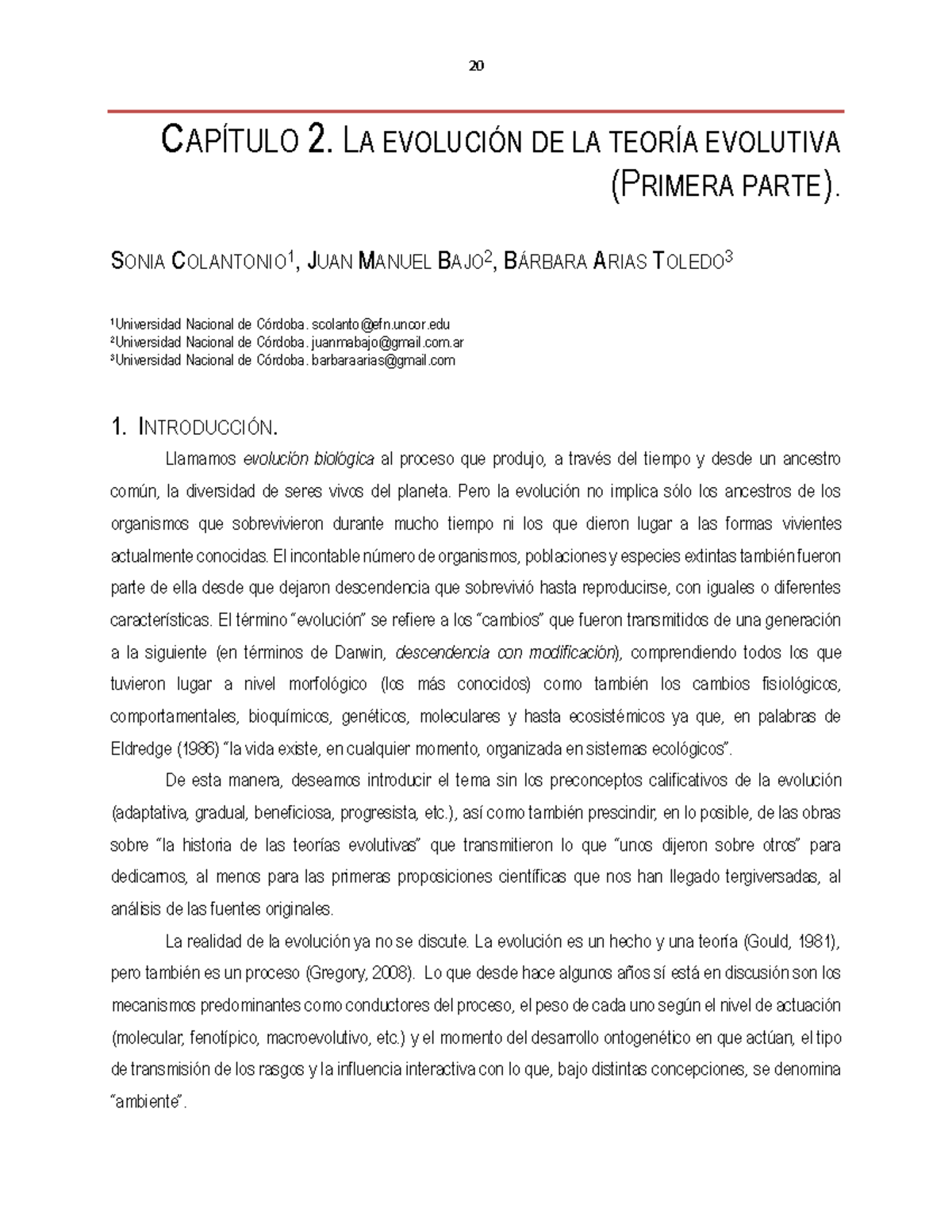 La teoria evolutiva Bueno CAPÍTULO 2. LA EVOLUCIÓN DE LA TEORÍA