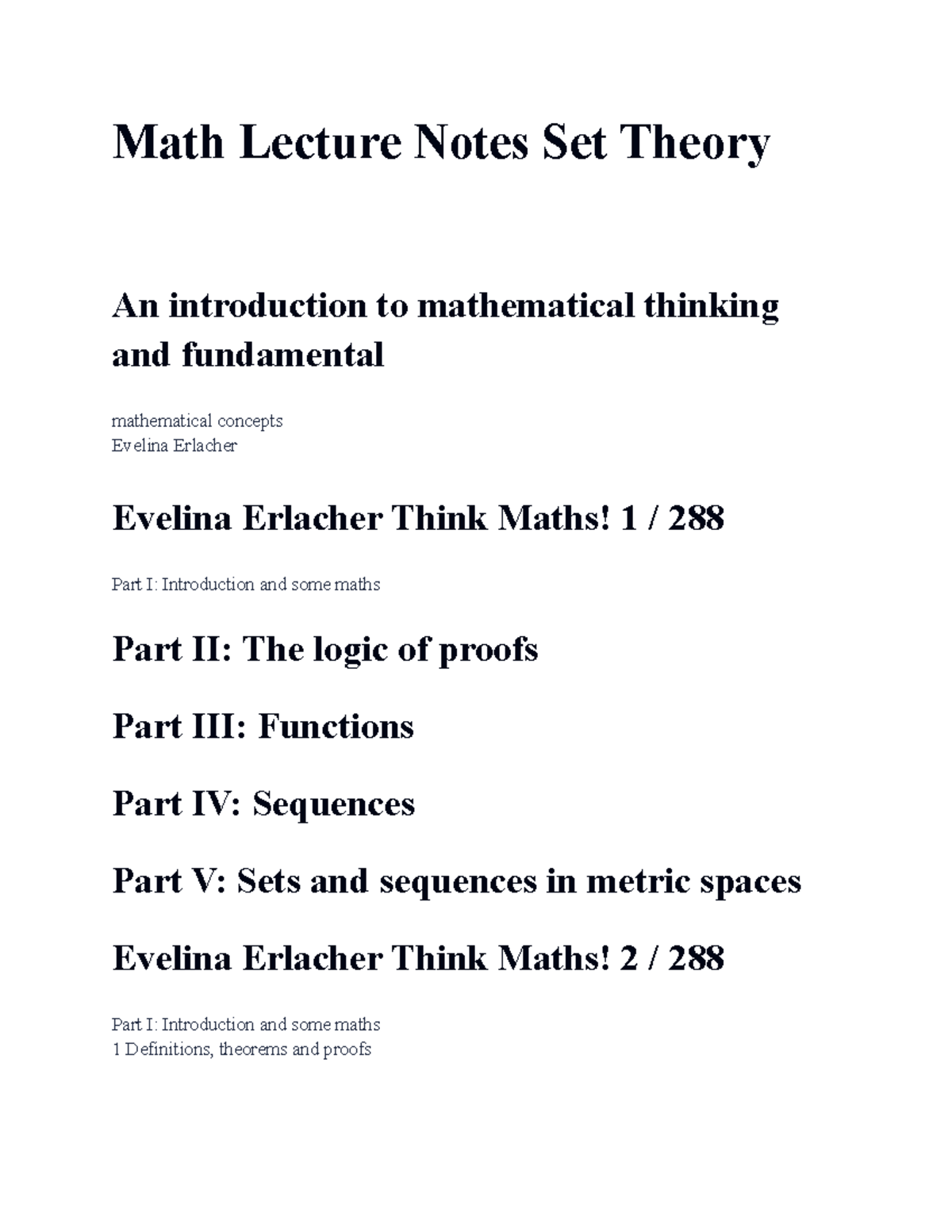 Math Lecture Notes Set Theory - True statements Theorem: a very ...