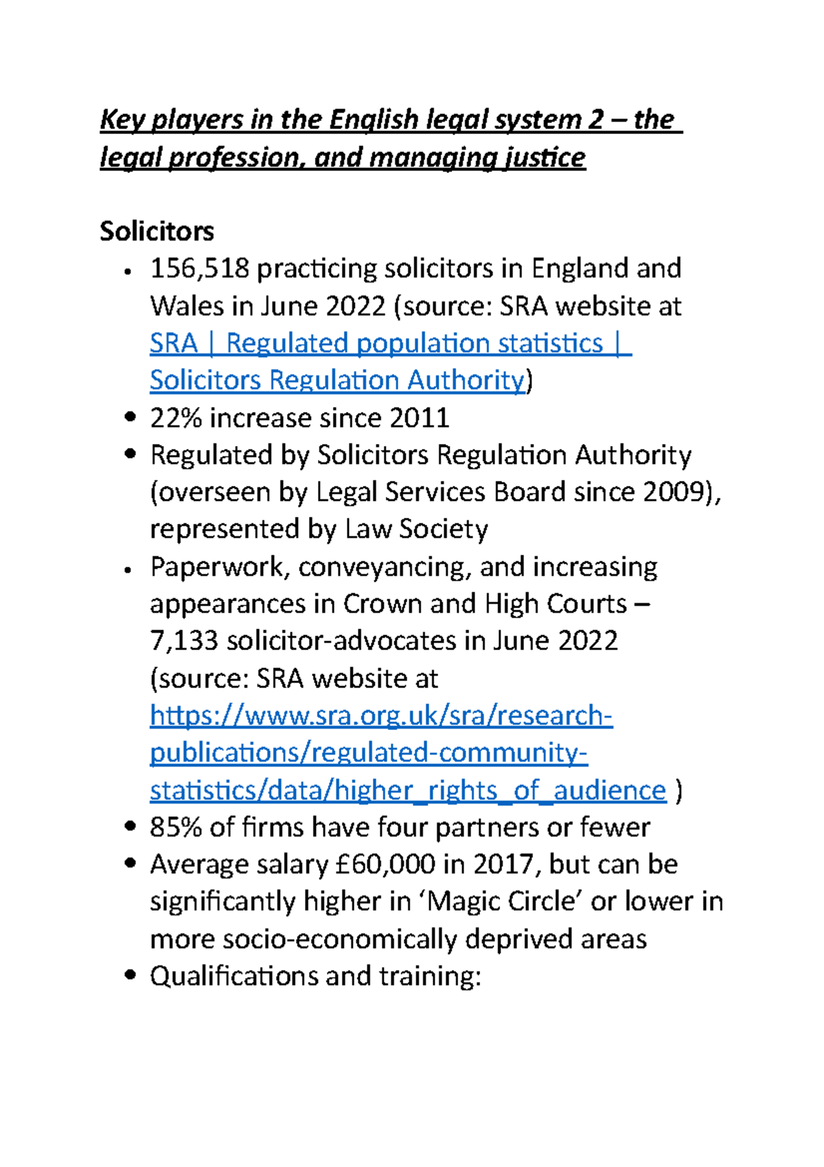 key players in the English legal system part 2 org/sra/research