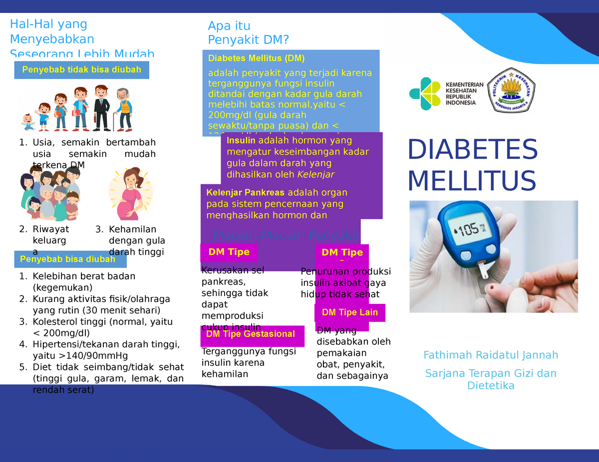 Leaflet diabetes melitus tipe 2 pendidikan gizi - Hal-Hal yang