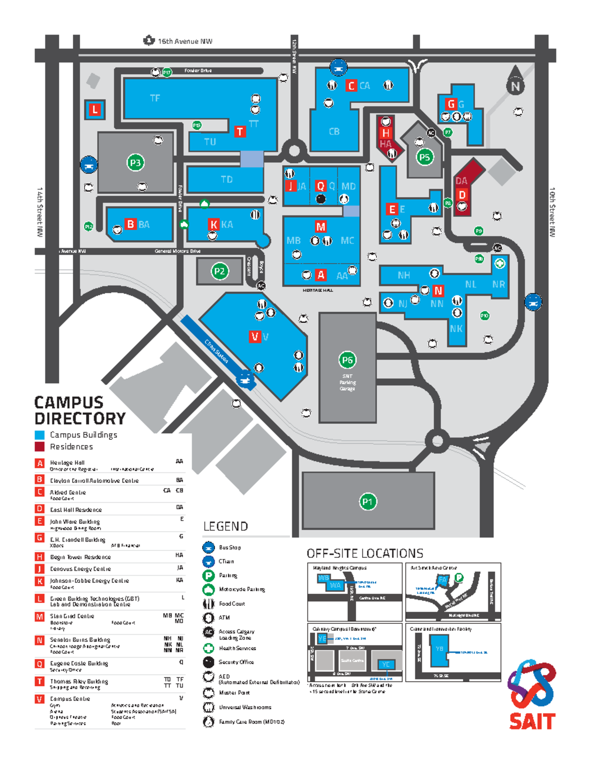 Sait-campus-map - Campus mp - SAIT Parking Garage 14th Street NW 14th ...