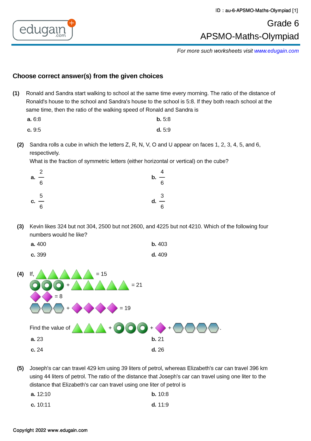 2024 Math Olympiad All Test Questions Apsmo Shena Vivyanne