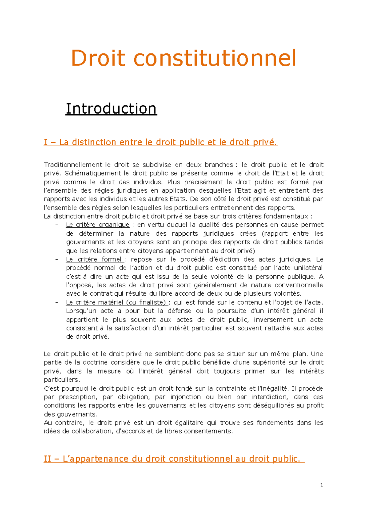 sujet dissertation droit constitutionnel l1 semestre 2