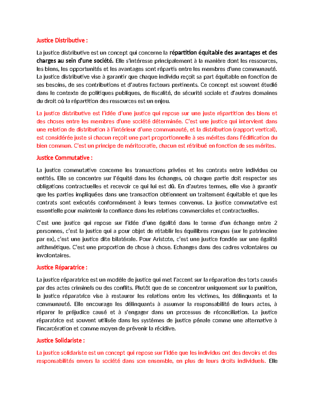 Justice Distributive - Fiche - Justice Distributive : La justice ...