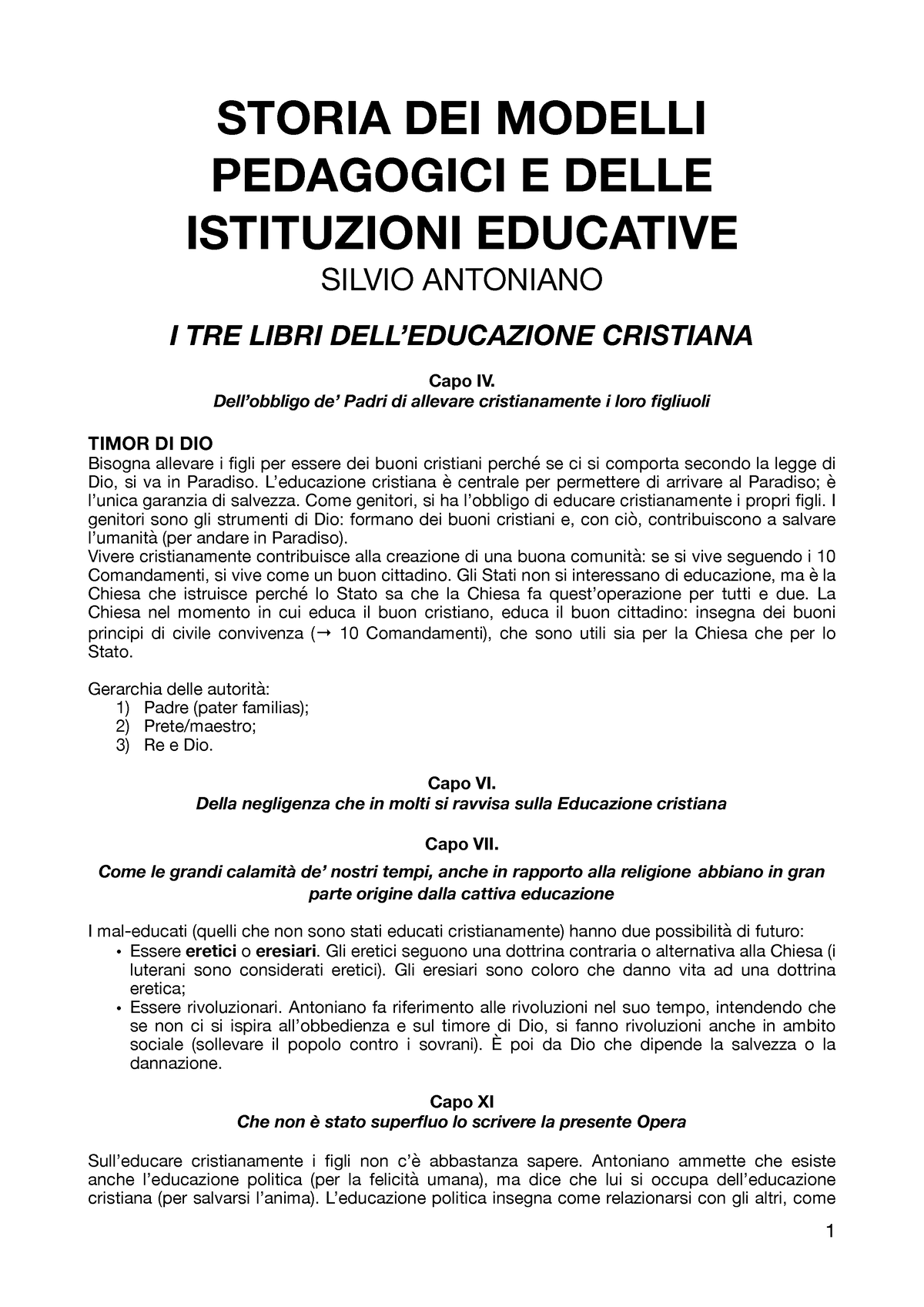 Storia DEI Modelli Pedagogici E Delle Istituzioni Educative - STORIA ...