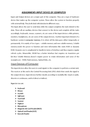 Unit2 assignment - Bachelor of Computer Applications - MG University ...