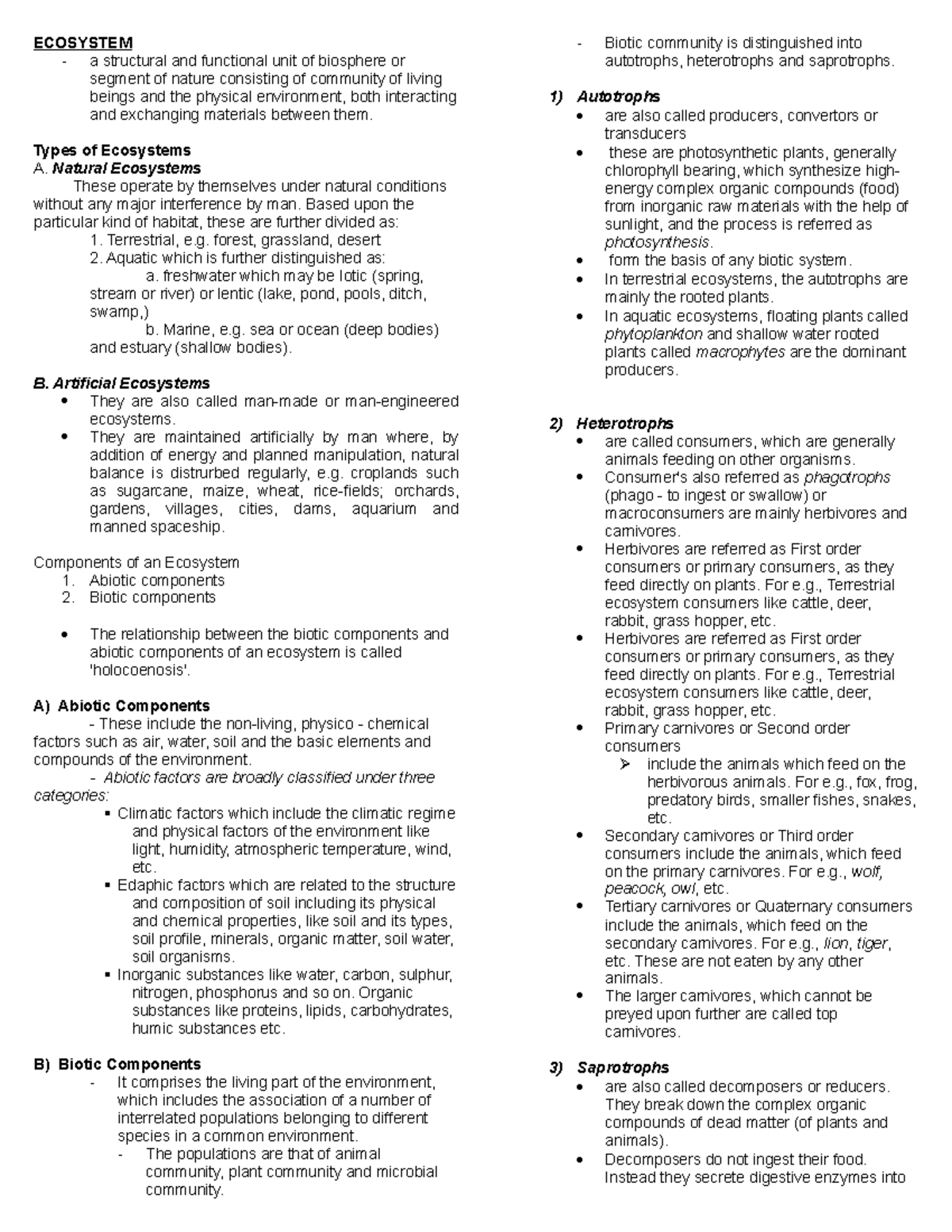 Ecosystem final - ECOSYSTEM a structural and functional unit of ...