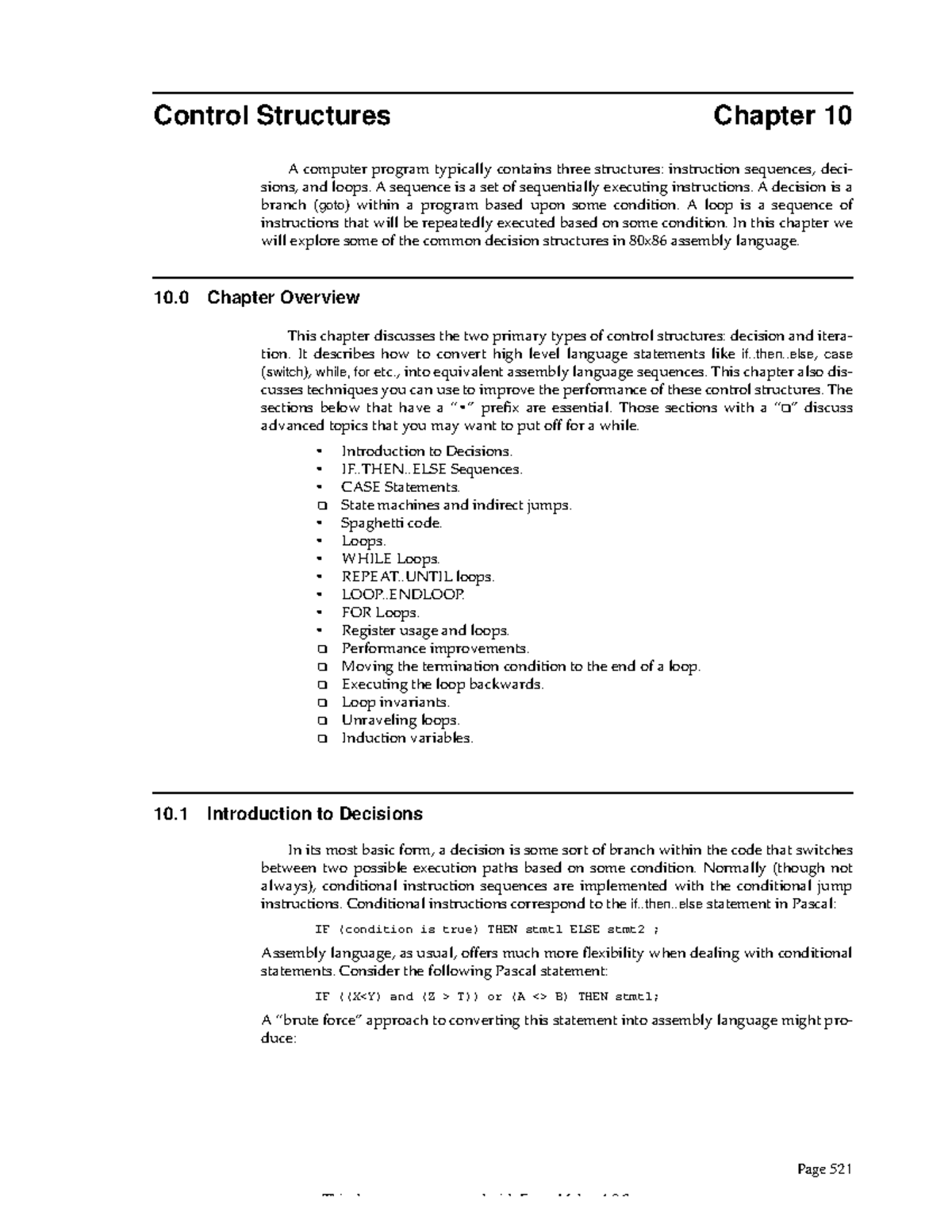 Control structure - Page 521 Control Structures Chapter 10 A computer ...