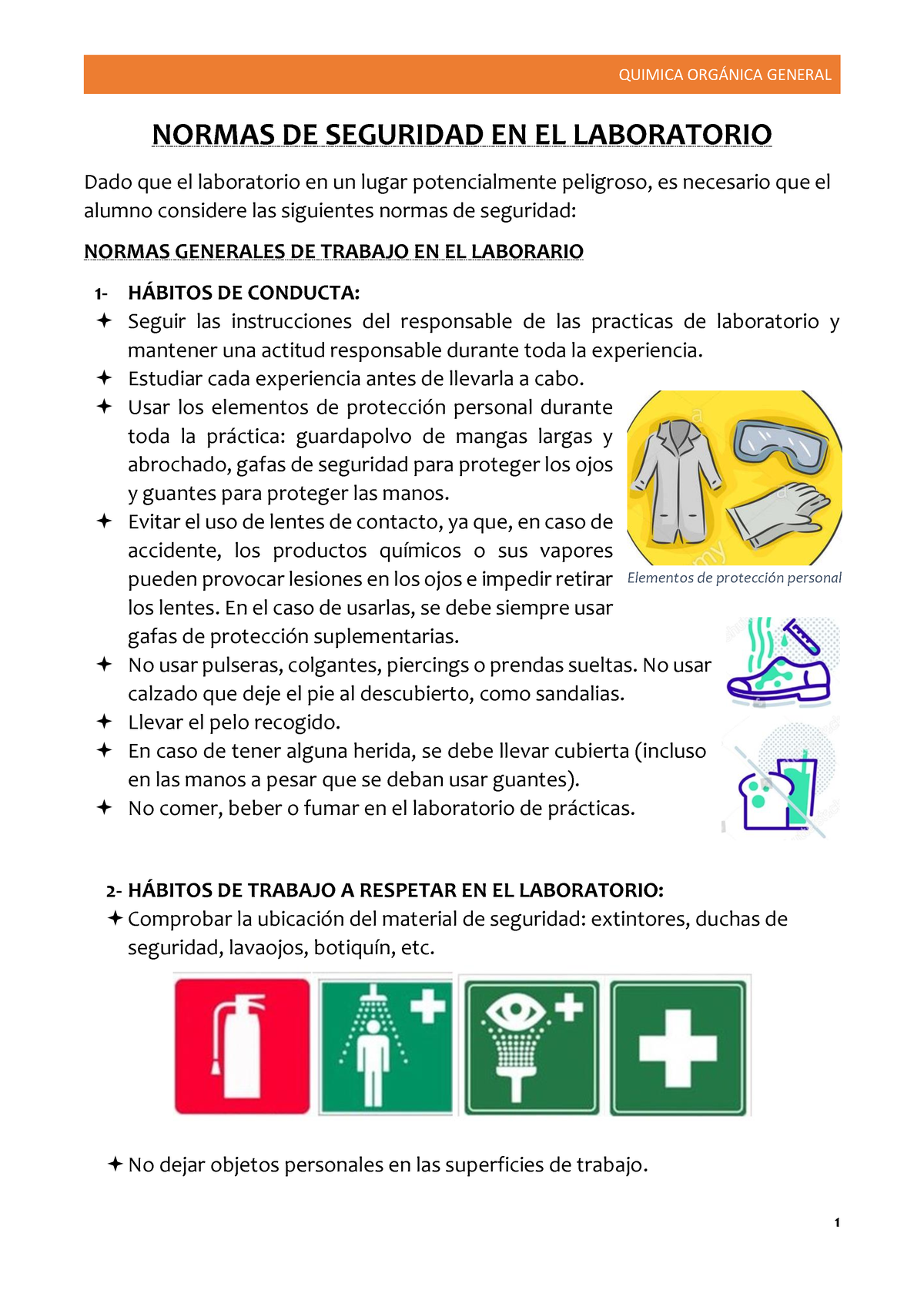 Normas De Seguridad Normas De Seguridad En El Laboratorio Dado Que El