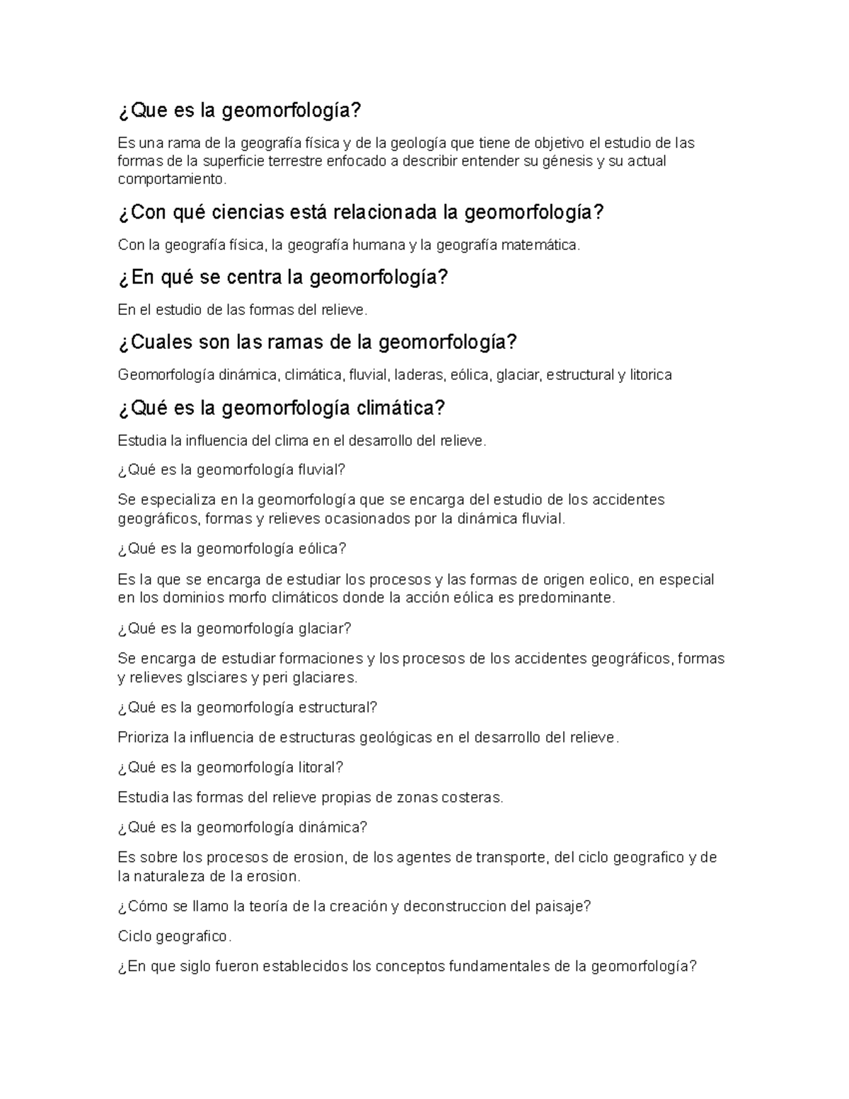 Que es la geomorfología - ¿Que es la geomorfología? Es una rama de la ...