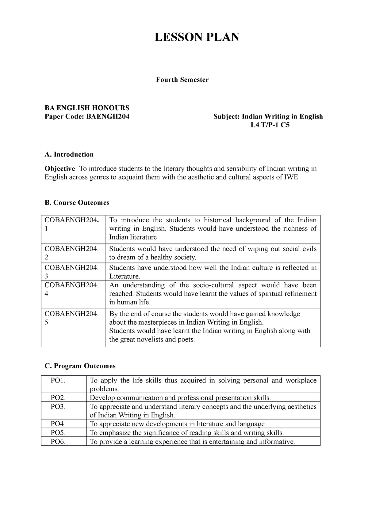 indian-writing-in-english-sem-iv-fourth-semester-ba-english-honours