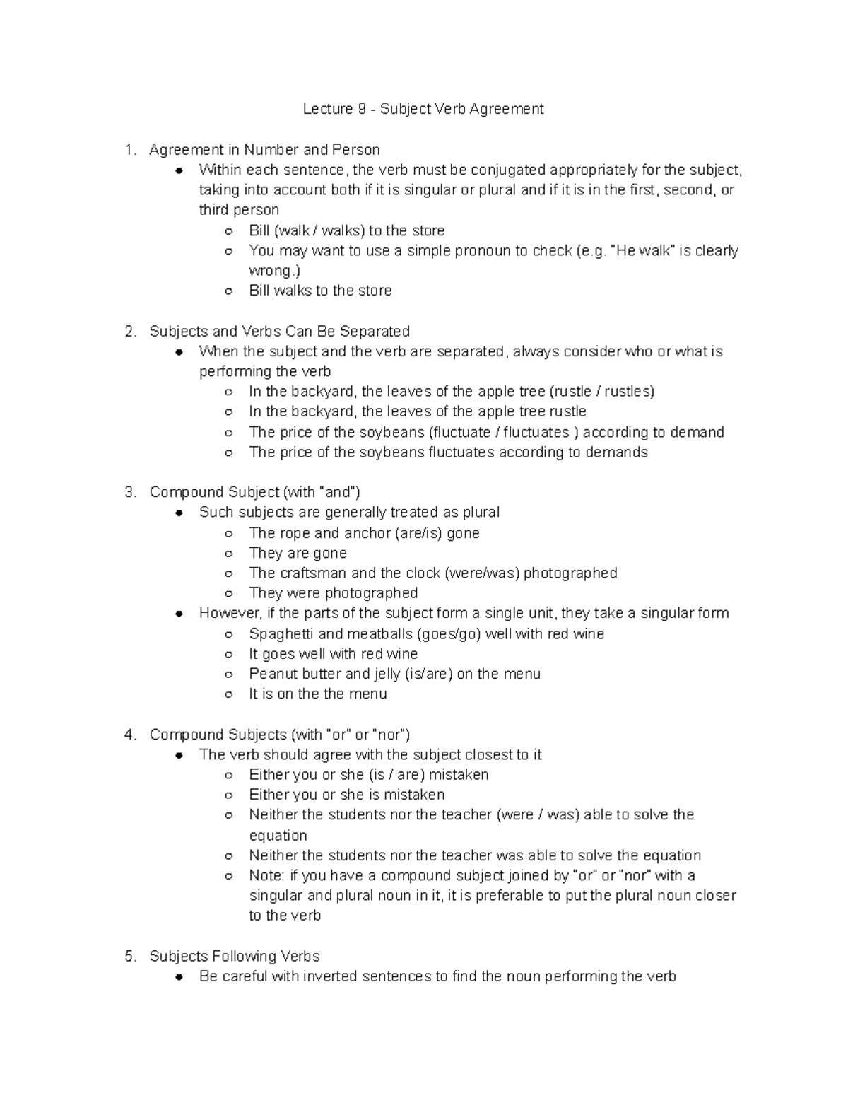 ENG Workshop and Essay Writting Notes From Grammar Lectures That Were ...