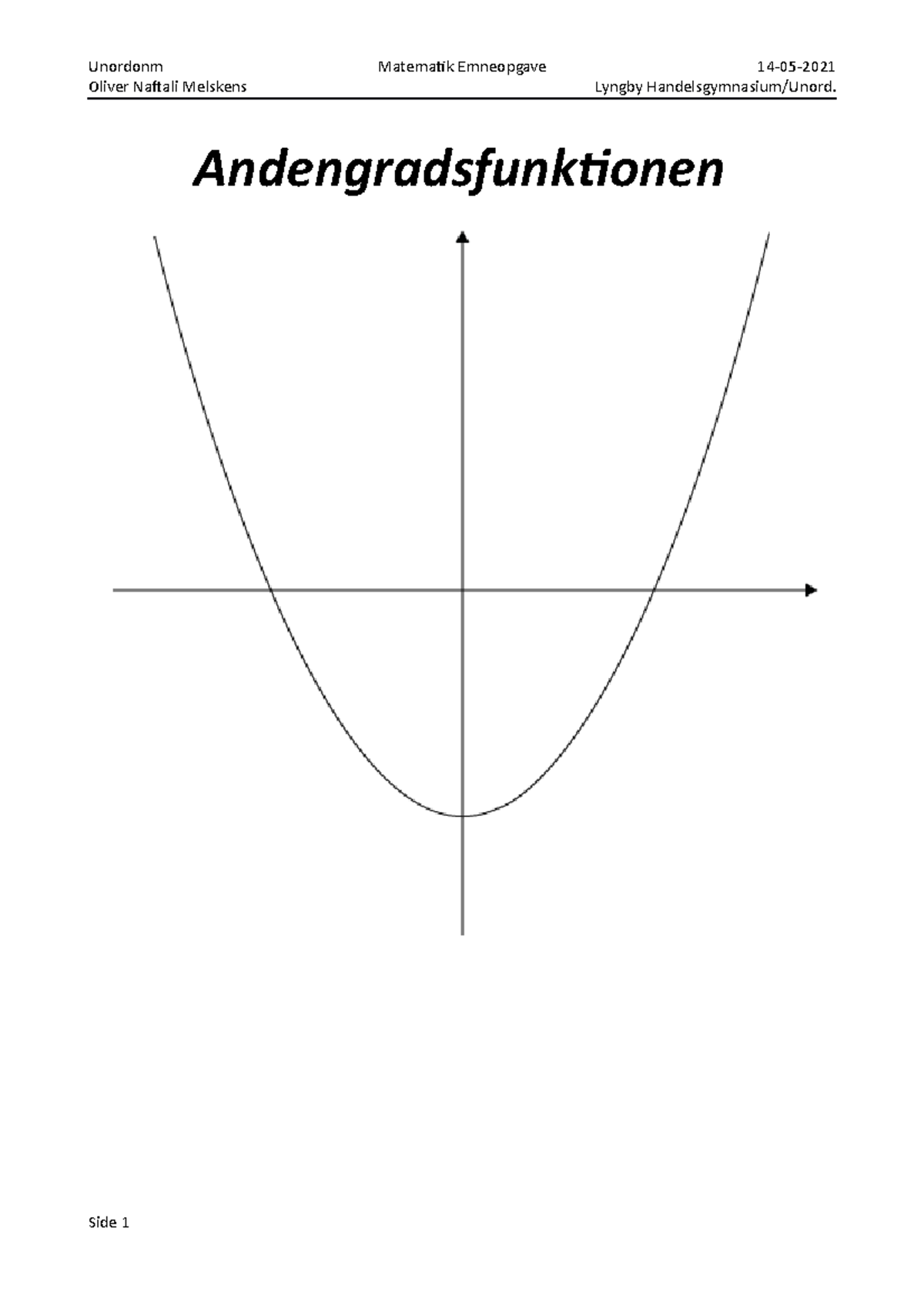 Emneopgave Andengradsfunktionen - Oliver Naftali Melskens Lyngby ...