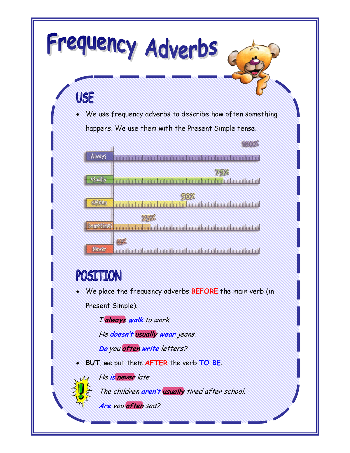 Adverbs FREQ. 2 - Repaso 2 - • We use frequency adverbs to describe how ...