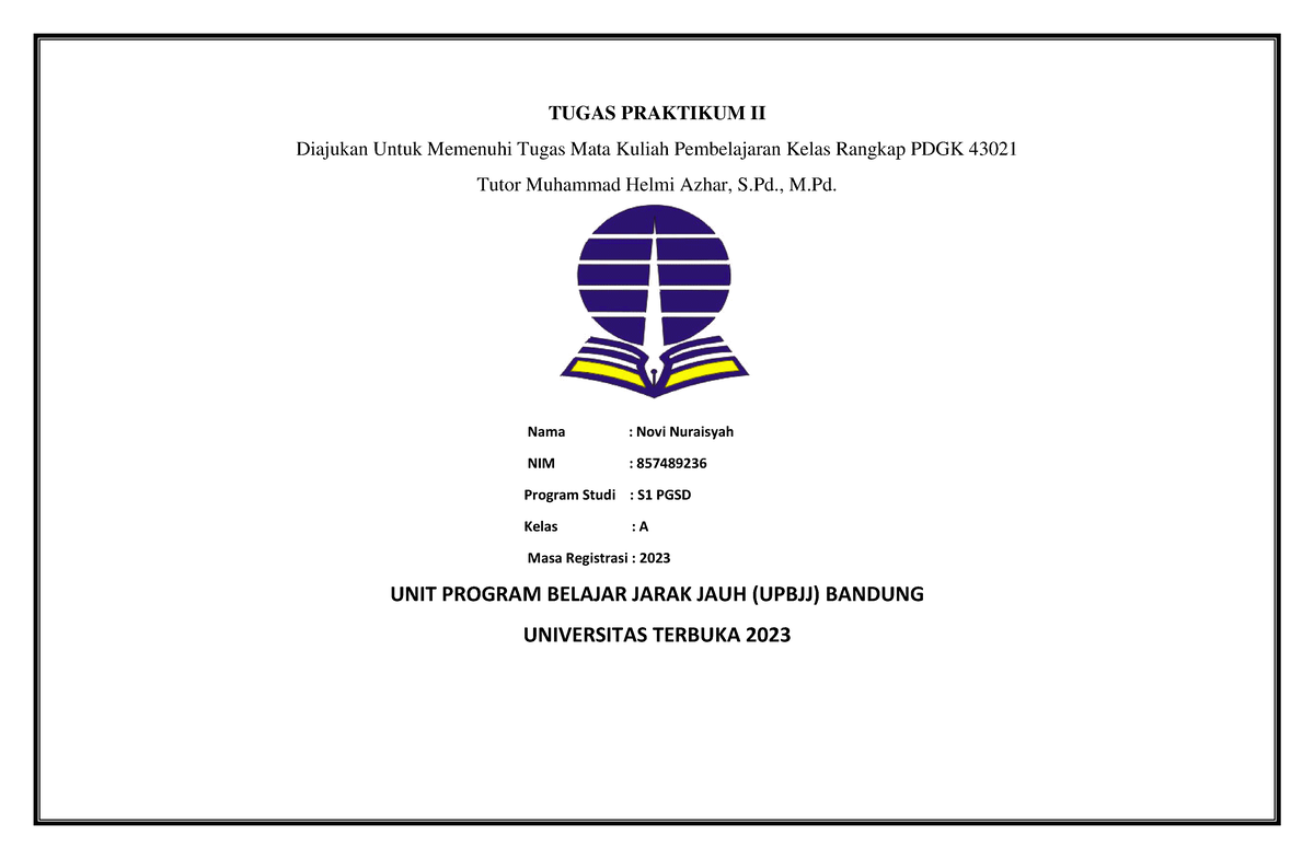 Tugas Praktikum 2 PKR Kelas A - TUGAS PRAKTIKUM II Diajukan Untuk ...