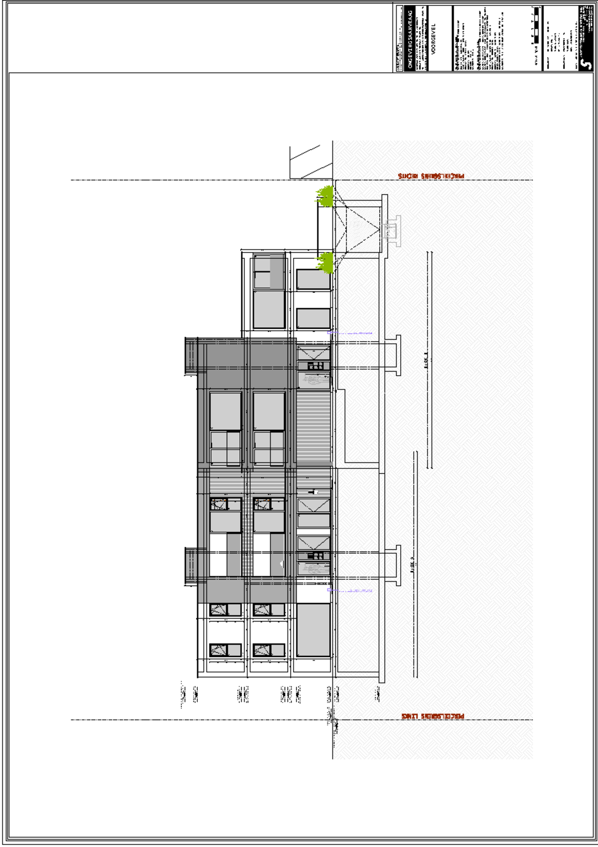 MW Voorgevel - Plan doorsnede - MAX H APP 180 40 MIN H APP A2.1A2 A1 A1 ...