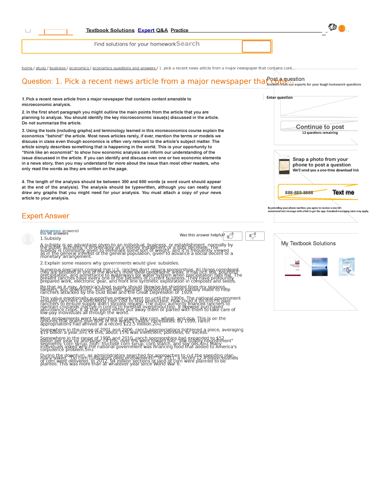 1. Pick A Recent News Article From A Major Newspap... Chegg - Find ...