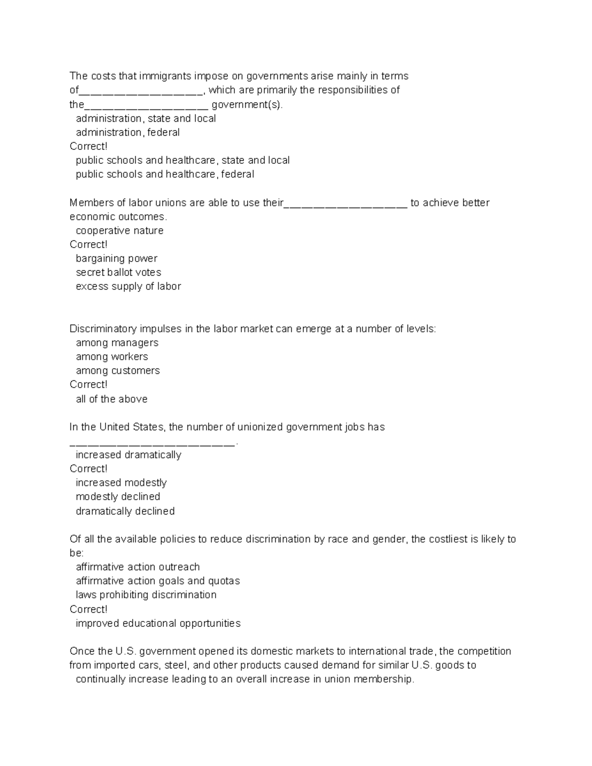 Eco Unit 3 - Eco second half unit and t - The costs that immigrants ...