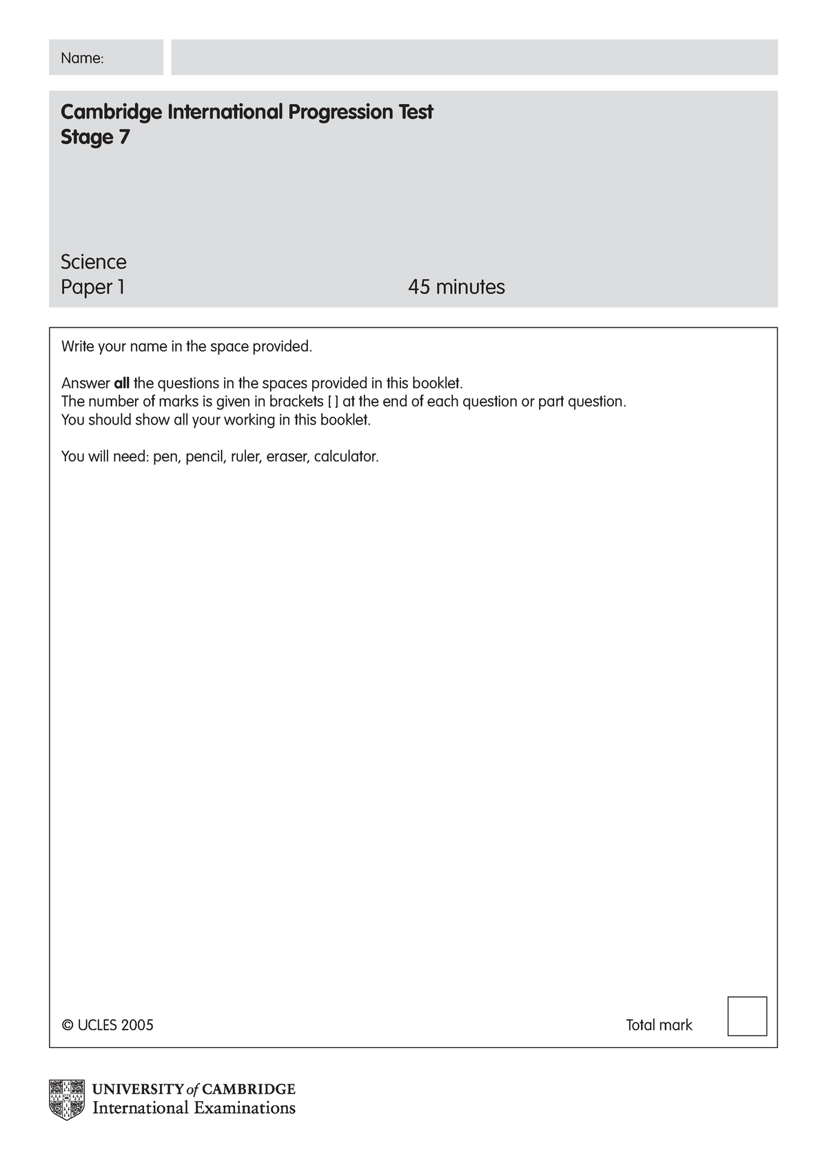 Science Stage 7 Paper 1 - Questions - Cambridge International ...