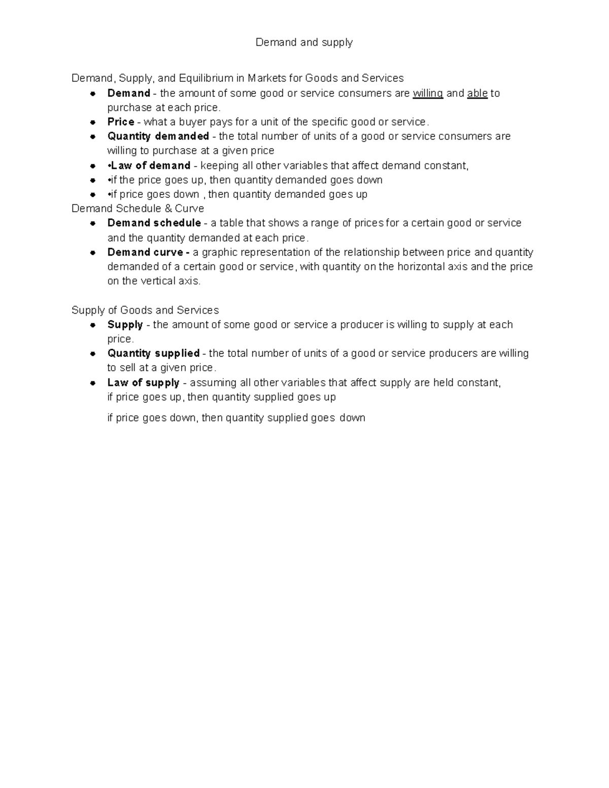 Chapter 3 Demand And Supply Demand And Supply Demand Supply And