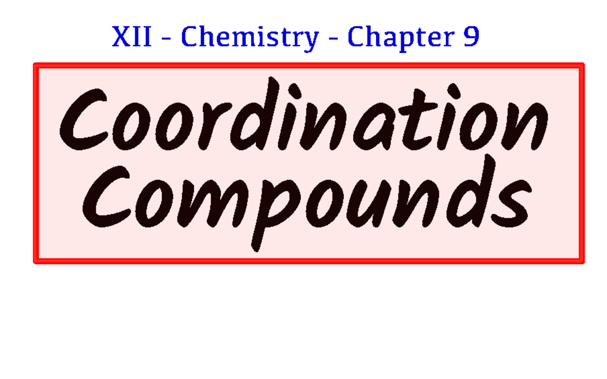 Coord.Compounds LIVE MAD - Compounds Coordination XII - Chemistry ...